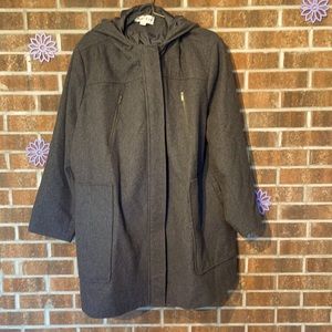 Plus Size Zip-Up Hooded Winter Jacket